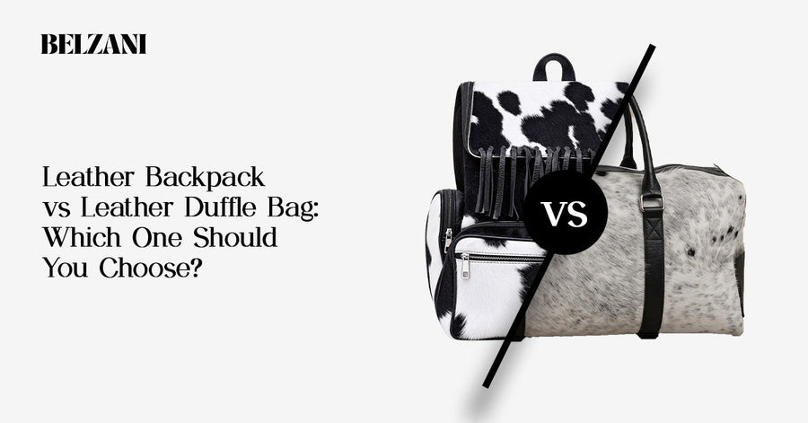 Comparison of a leather backpack and a leather duffle bag for everyday use and weekend travel.