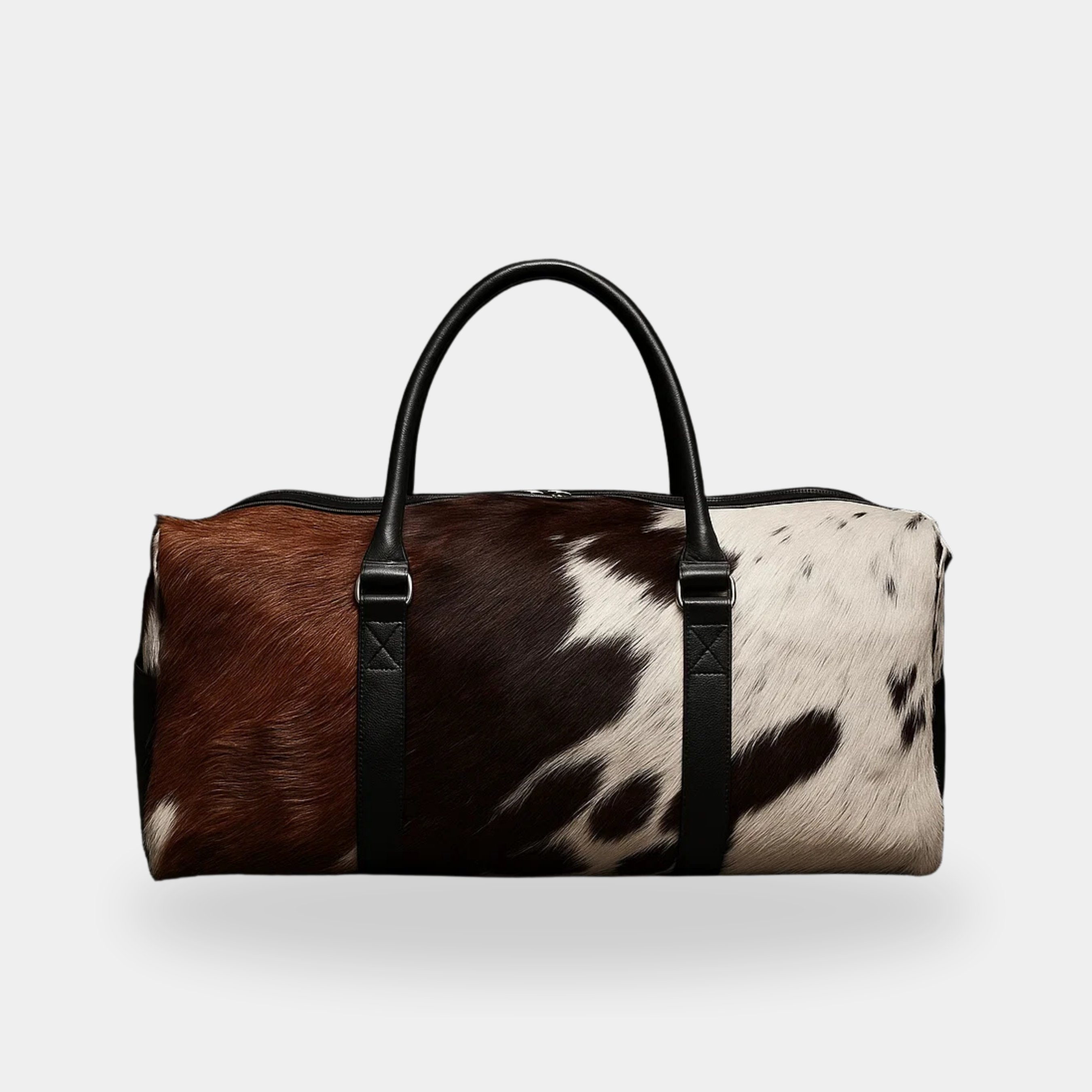Aurum genuine cowhide leather duffle bag - front view