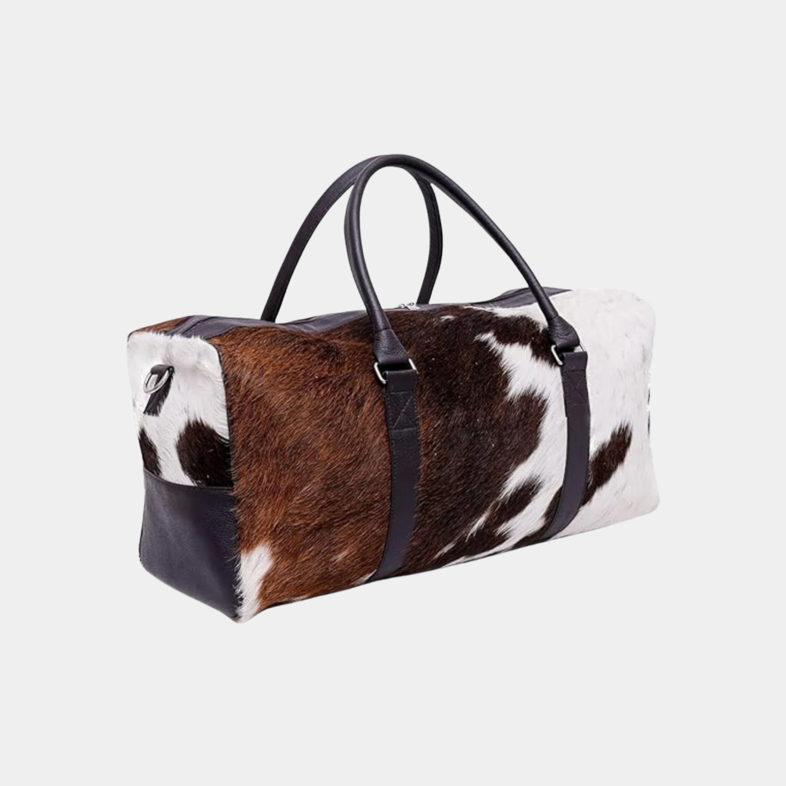 Aurum genuine cowhide leather duffle bag - side